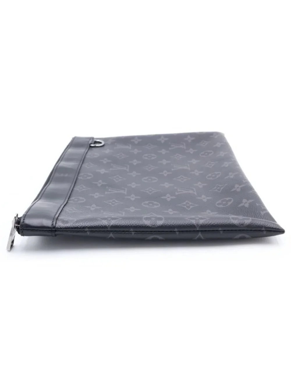 Louis Vuitton Monogram Eclipse Pochette Discovery Leather Clutch Black